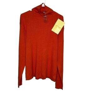 New Jessica Holebrook Women’s Turtleneck Ribbed Top Blouse Size 2X Orange BNWT